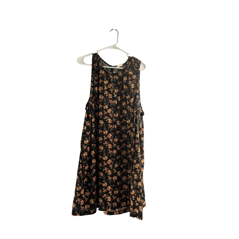 a.n.a A New Approach Black Floral Sleeveless Mini Dress Plus Size 3X Woman